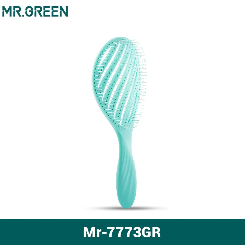 MR.GREEN Hollow Out Hair Brush Scalp Massage Combs Hair Styling Detangler Fast Blow Drying Detangling Tool Wet Dry Curly Hair - mybesthealthandwellness