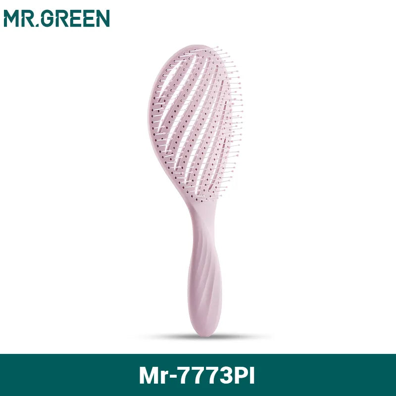 MR.GREEN Hollow Out Hair Brush Scalp Massage Combs Hair Styling Detangler Fast Blow Drying Detangling Tool Wet Dry Curly Hair - mybesthealthandwellness