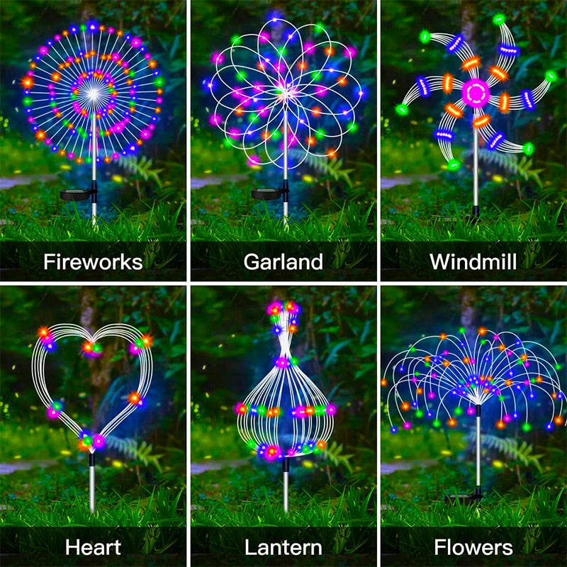 Solar Firework LED Stake Lights Outdoor Garden Decor Pathway Fairy Light Waterproof Yard Lawn Patio Landscape Decor Solar Lamp - mybesthealthandwellness