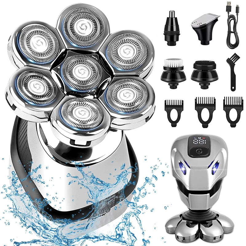 Powerful Beard Hair Electric Shaver For Men Body Trimmer Grooming Kit Electric Razor Cool Robot Styling Balde Shaving Machine