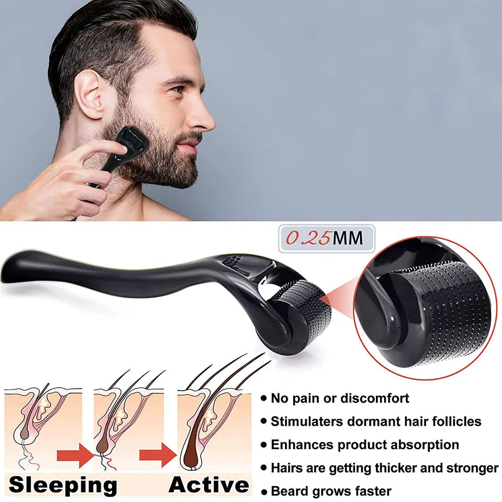 Gift Beard Kit for Men Grooming & Care ,Microneedle Roller, Beard Oil,Beard Balm Leave-in Conditioner,Beard Comb, Beard Care Kit