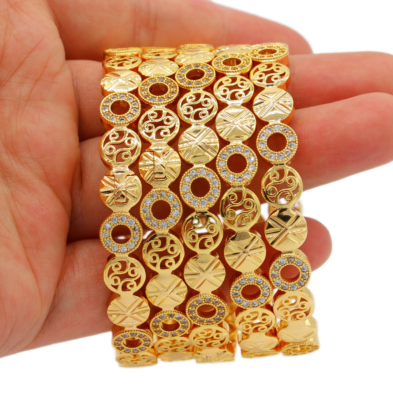 Apingxun Dubai Gold Color Bangle New Design For Women Bridal Wedding Jewelry African/Indian/Ethiopian Bracelet Party Gift 0203-4 - mybesthealthandwellness