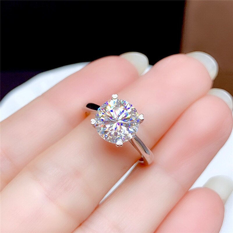 Moissanite Ring 0.5CT 1CT 2CT 3CT VVS Lab Diamond Fine Jewelry for Women Wedding Party Anniversary Gift Real 925 Sterling Silver - mybesthealthandwellness