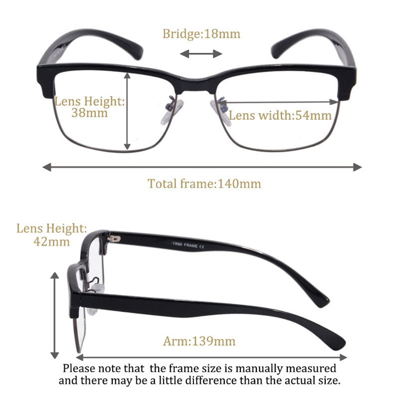 Men's Glasses Multifocal Progressive Reading Glasses Men Women Reader Presbyopia Hyperopia Eyeglasses Diopter Eyewear Spectacles - mybesthealthandwellness