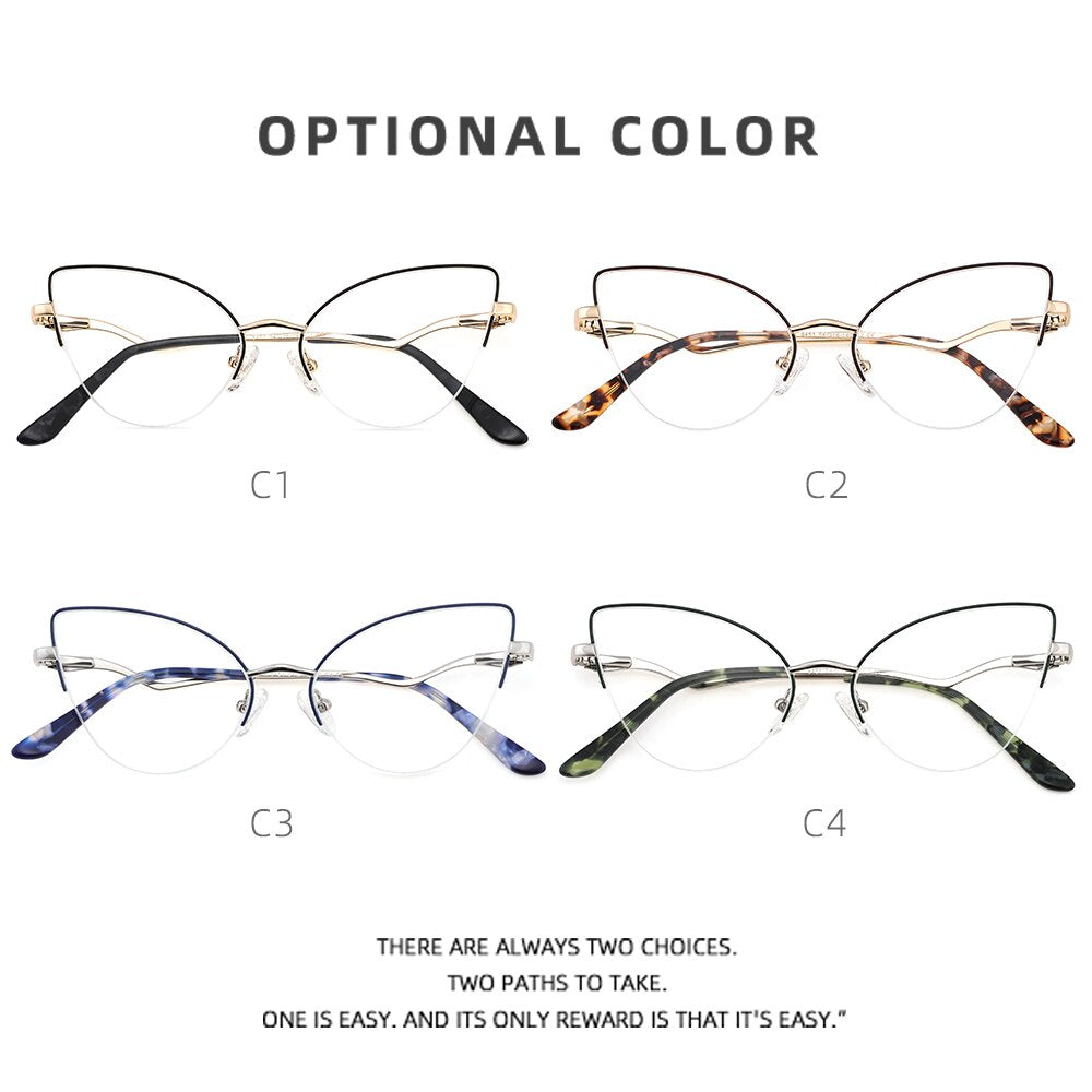 Cat Eye Glasses Frame Women Eyeglasses Frames Luxury Anti Blue Light Glasses Optical Prescription Eyewear Reading Glasses 2022 - mybesthealthandwellness