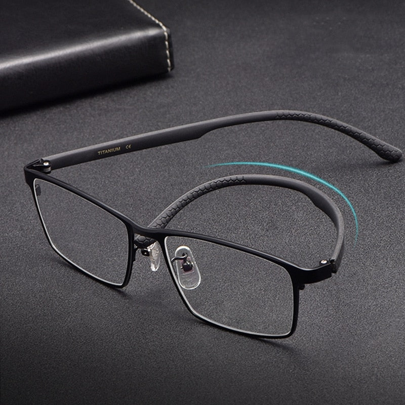 New Men's Pure Titanium Glasses Frame Business Ultralight Full Frame Glasses Optical Glasses Frame Prescription Glasses - mybesthealthandwellness