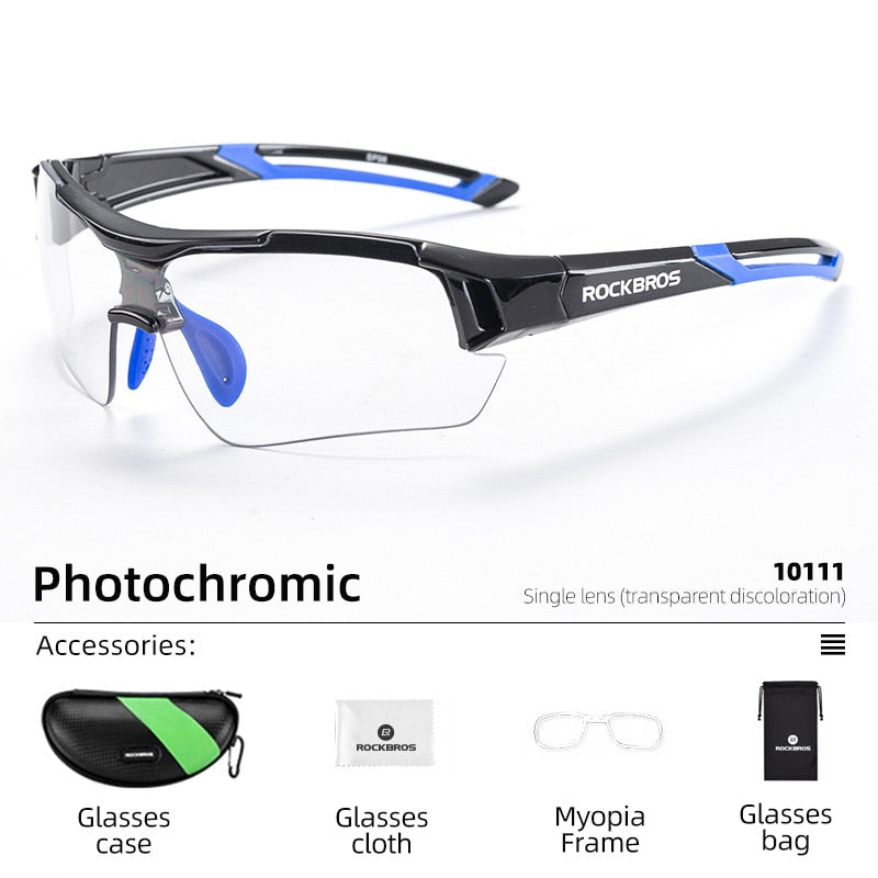 ROCKBROS Photochromic Cycling Glasses Bike Bicycle Glasses Sports Men's Sunglasses MTB Road Cycling Eyewear Protection Goggles - mybesthealthandwellness