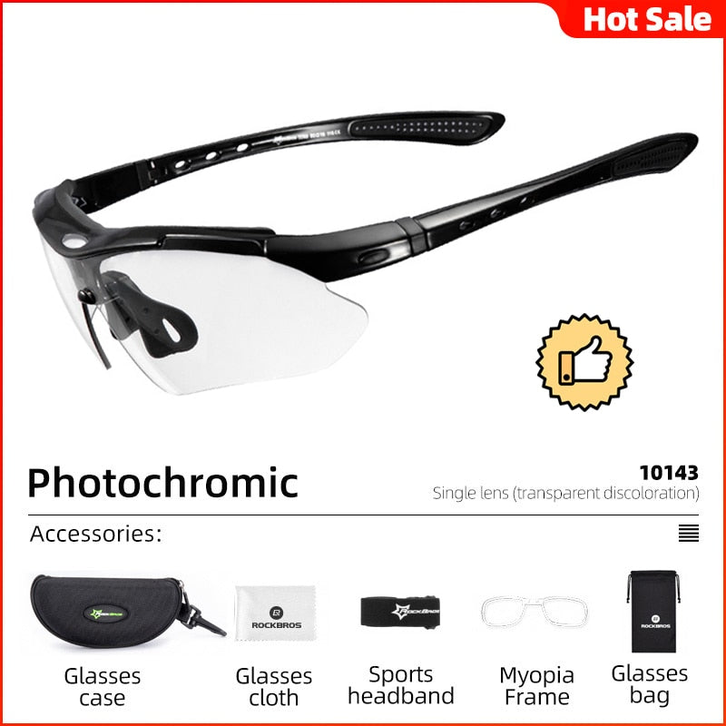 ROCKBROS Photochromic Cycling Glasses Bike Bicycle Glasses Sports Men's Sunglasses MTB Road Cycling Eyewear Protection Goggles - mybesthealthandwellness