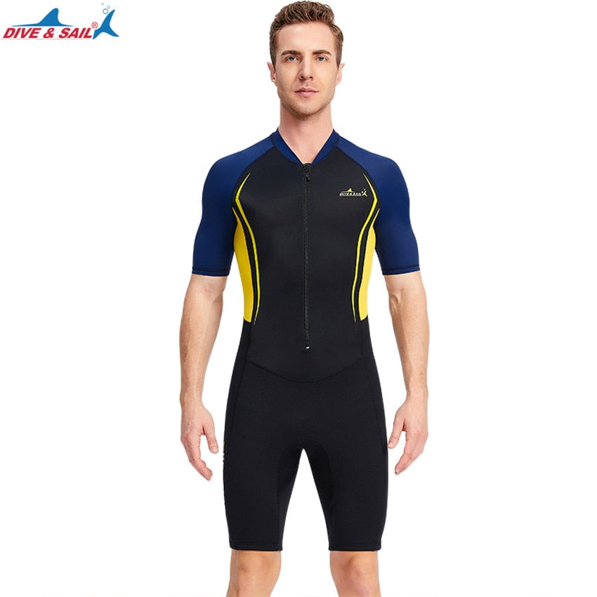 DIVE & SAIL Adult Mens Womens Diving Suit 1.5mm Shorty Wetsuit Neoprene Diving Suit For Snorkeling Swimming Surfing Canoeing - mybesthealthandwellness