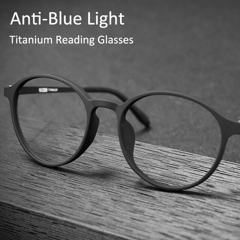 Transitional Photochromic Multifocal TR90 Round frame reading glasses men's progressive anti-blue Women's Ultra-light Glasses - mybesthealthandwellness