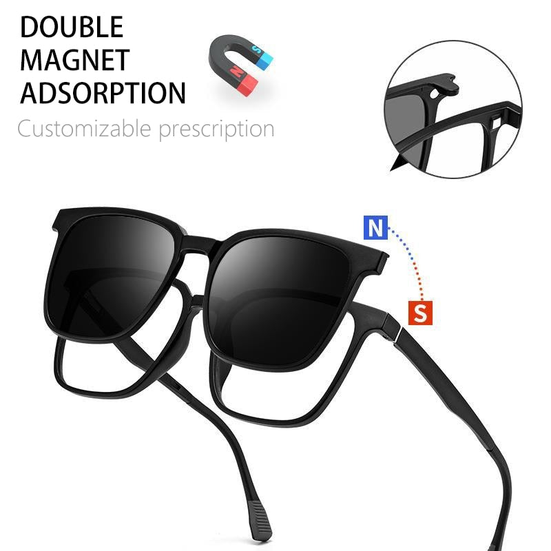 VKYEE Magnetic Clip on Optical Myopia Glasses For Men Polarized Sunglasses Night Vision Prescription Reading Glasses TJ2190 - mybesthealthandwellness