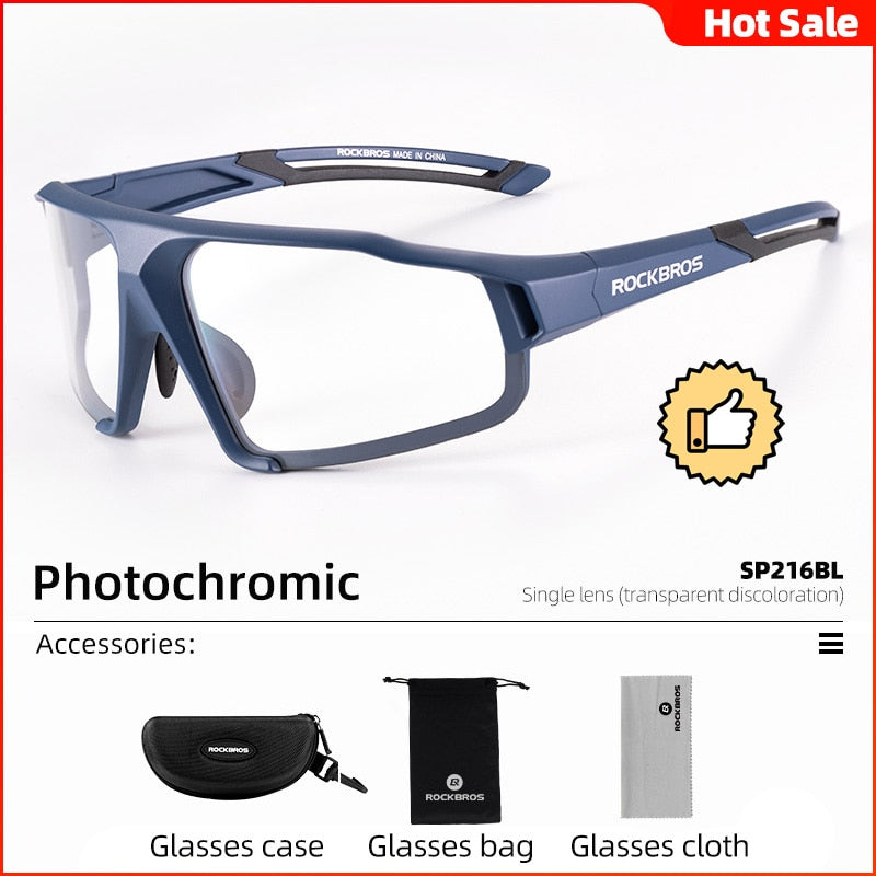 ROCKBROS Photochromic Cycling Glasses Bike Bicycle Glasses Sports Men's Sunglasses MTB Road Cycling Eyewear Protection Goggles - mybesthealthandwellness