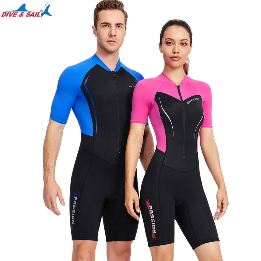 DIVE & SAIL Adult Mens Womens Diving Suit 1.5mm Shorty Wetsuit Neoprene Diving Suit For Snorkeling Swimming Surfing Canoeing - mybesthealthandwellness