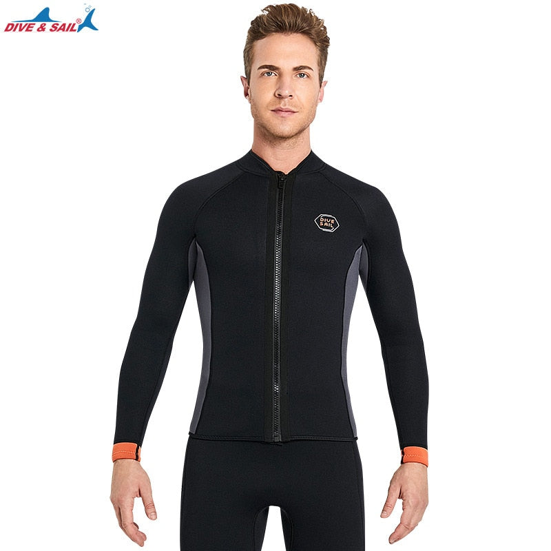 Wetsuit 3MM Neoprene Men Long Sleeve Split Wetsuit Warm Jacket Pants Plus Size Women Swimsuit Scuba Diving Snorkeling Surf Suit - mybesthealthandwellness