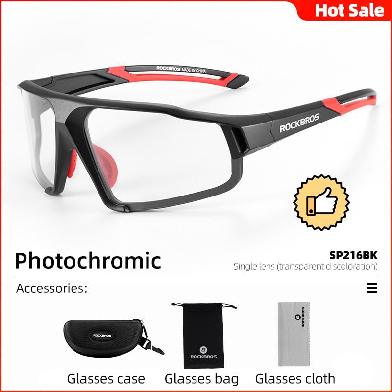 ROCKBROS Photochromic Cycling Glasses Bike Bicycle Glasses Sports Men's Sunglasses MTB Road Cycling Eyewear Protection Goggles - mybesthealthandwellness