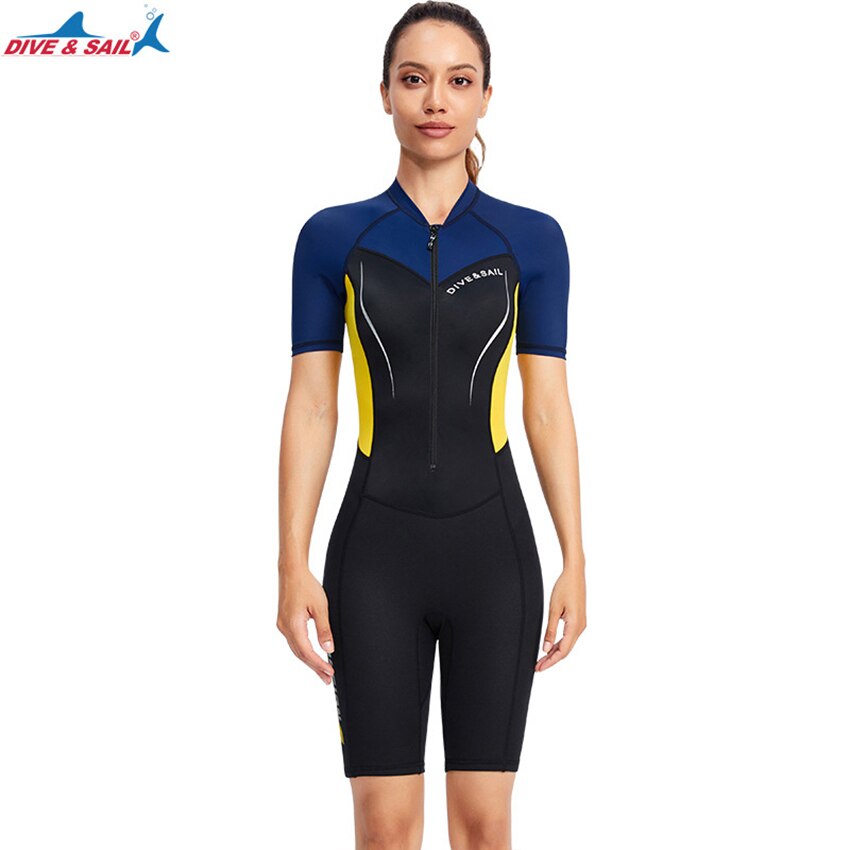 DIVE & SAIL Adult Mens Womens Diving Suit 1.5mm Shorty Wetsuit Neoprene Diving Suit For Snorkeling Swimming Surfing Canoeing - mybesthealthandwellness