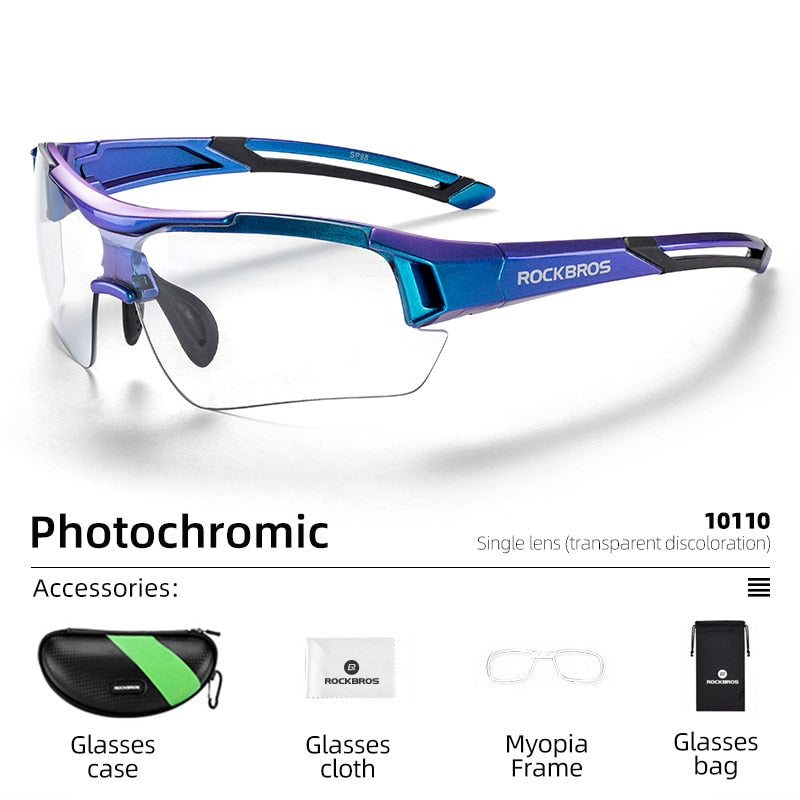 ROCKBROS Photochromic Cycling Glasses Bike Bicycle Glasses Sports Men's Sunglasses MTB Road Cycling Eyewear Protection Goggles - mybesthealthandwellness