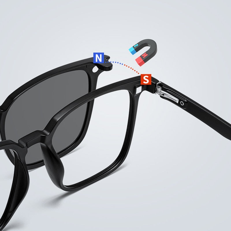 VKYEE Magnetic Clip on Optical Myopia Glasses For Men Polarized Sunglasses Night Vision Prescription Reading Glasses TJ2190 - mybesthealthandwellness