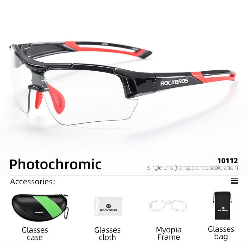 ROCKBROS Photochromic Cycling Glasses Bike Bicycle Glasses Sports Men's Sunglasses MTB Road Cycling Eyewear Protection Goggles - mybesthealthandwellness