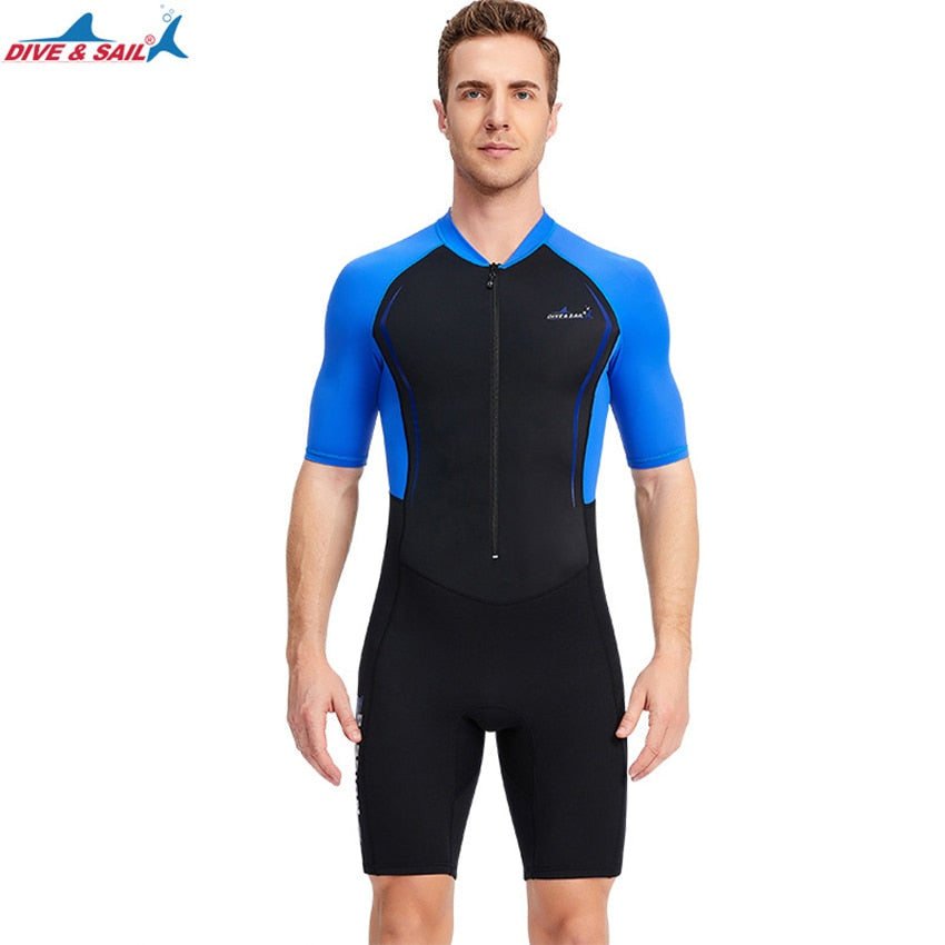 DIVE & SAIL Adult Mens Womens Diving Suit 1.5mm Shorty Wetsuit Neoprene Diving Suit For Snorkeling Swimming Surfing Canoeing - mybesthealthandwellness