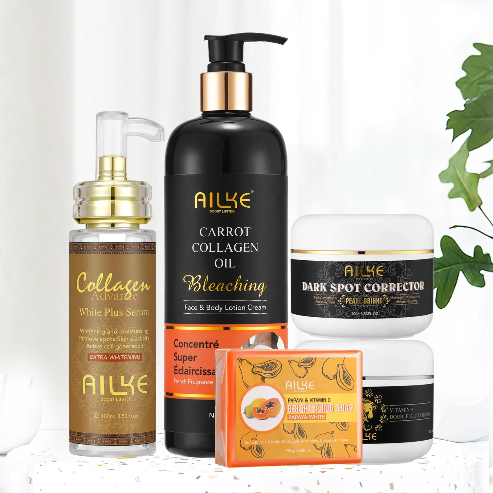 AILKE Collagen 5-in-1 Skin Care Kit,Restore Skin Elasticity,Smooth Skin,Brighten,Even Skin Tone,For Face And Body Use Set - mybesthealthandwellness