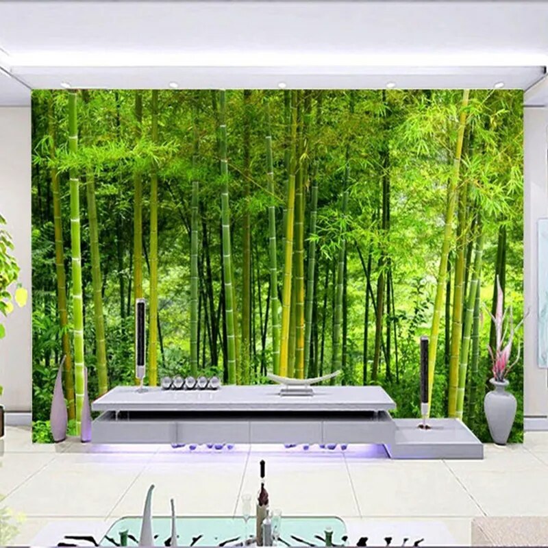 Latest High Quality Bamboo Wall Paper Living Room TV Sofa Backdrop Wall Mural 3D Nature Landscape Home Decor Papel De Parede 3D - mybesthealthandwellness