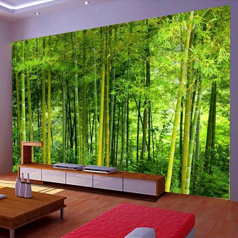 Latest High Quality Bamboo Wall Paper Living Room TV Sofa Backdrop Wall Mural 3D Nature Landscape Home Decor Papel De Parede 3D - mybesthealthandwellness