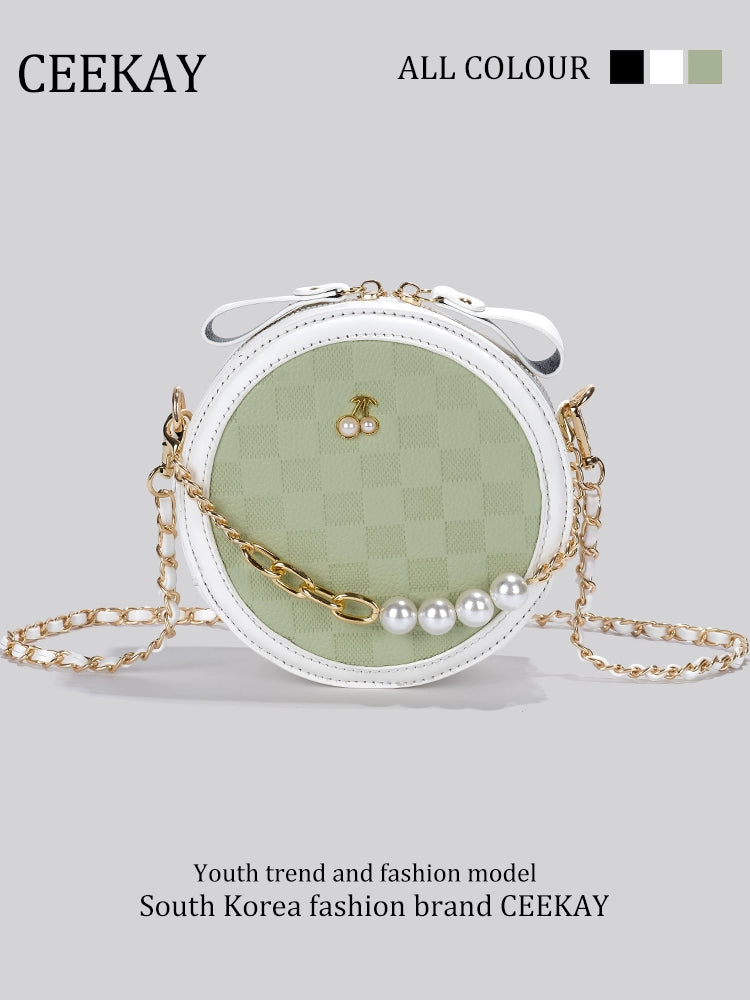 Ceekay Genuine Goods Fancy Small round Bag Niche Style Unique Design Small Bag Female 2023 New Arrival Chain Messenger Bag