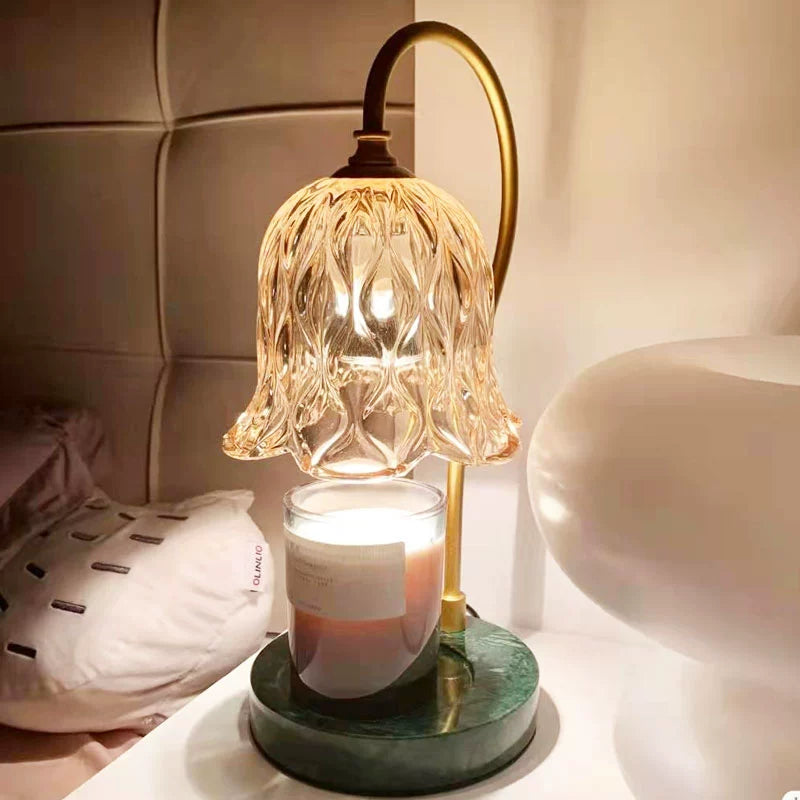 Wax Melting Lamp Candle Light Linglan Fragrance Lamp Ins Crystal Marble Romantic Ambience Light Beauty Lamp Bedroom Sleep Aid