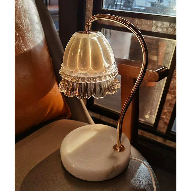 Wax Melting Lamp Candle Light Linglan Fragrance Lamp Ins Crystal Marble Romantic Ambience Light Beauty Lamp Bedroom Sleep Aid