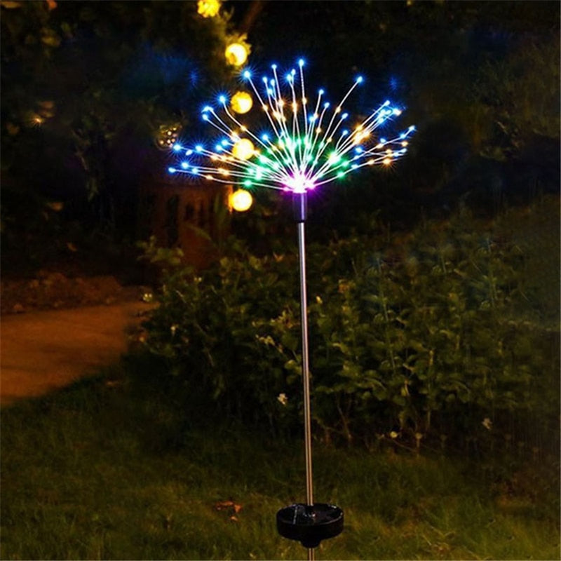 Outdoor Solar Lights Solar Fireworks Lamp Garden Decoration Outdoor Garden 90/120/150 LEDs Lawn Light New Year Christmas Lights - mybesthealthandwellness