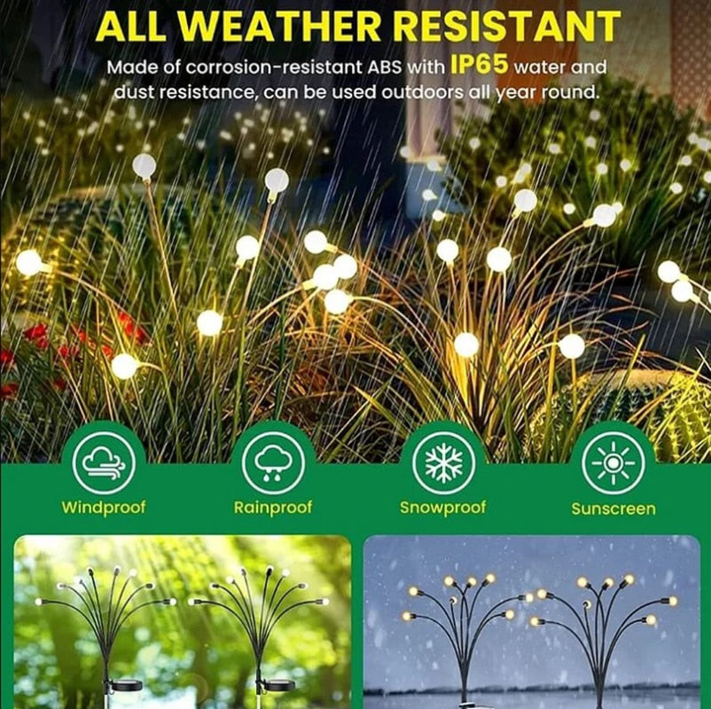 LED Firefly Lamp Solar Outdoor Light Garden Decoration Waterproof Garden Home Lawn Fireworks Light Floor New Year Christmas - mybesthealthandwellness