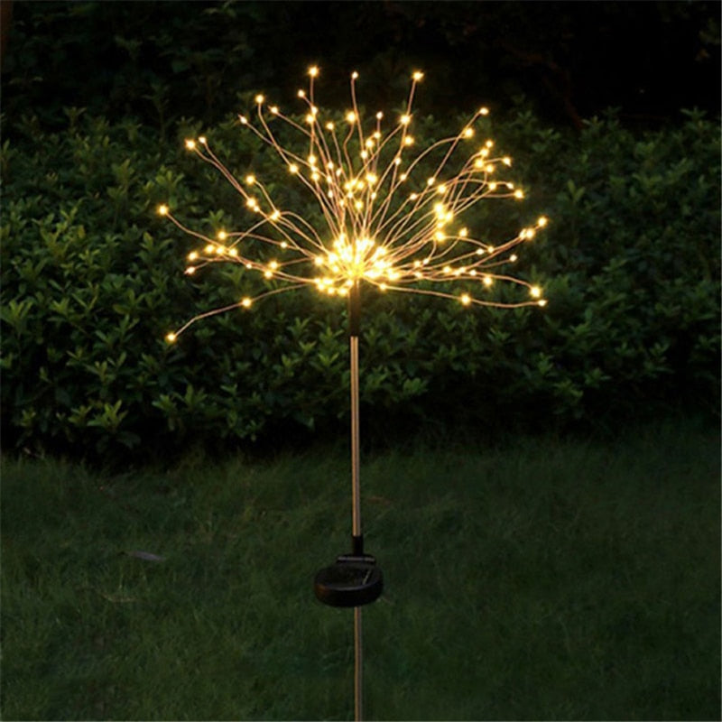 Outdoor Solar Lights Solar Fireworks Lamp Garden Decoration Outdoor Garden 90/120/150 LEDs Lawn Light New Year Christmas Lights - mybesthealthandwellness