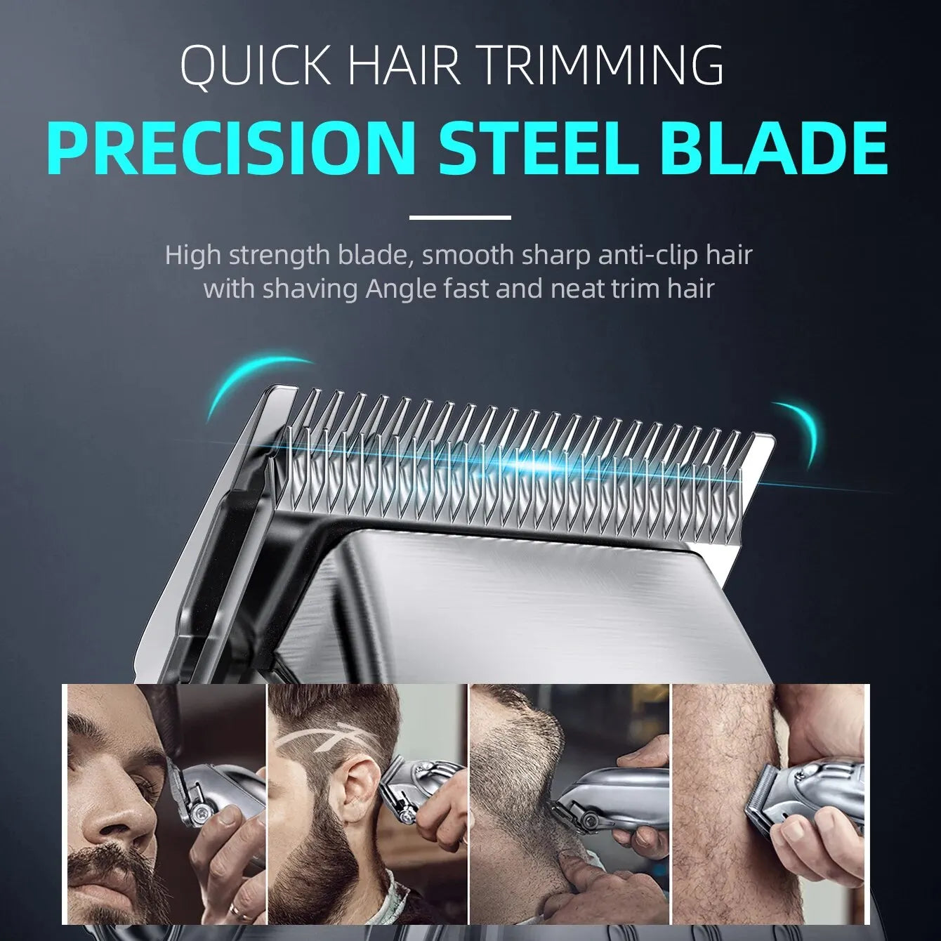 2 in 1 Full Metal Combo Kit Barber Hair Clipper For Men Professional Electric Beard Hair Trimmer Rechargeable Haircut