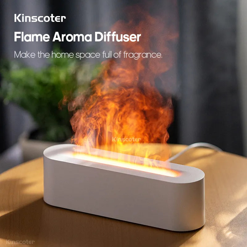 KINSCOTER Flame Aroma Diffuser Air Humidifier Ultrasonic Cool Mist Maker Fogger LED Essential Oil Difusor Fragrance Home - mybesthealthandwellness