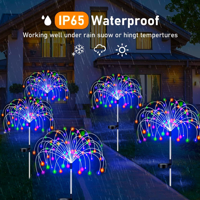 Solar Firework LED Stake Lights Outdoor Garden Decor Pathway Fairy Light Waterproof Yard Lawn Patio Landscape Decor Solar Lamp - mybesthealthandwellness