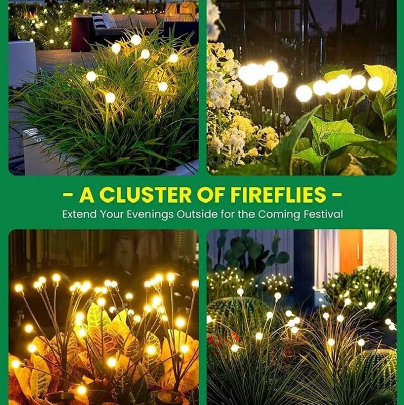 LED Firefly Lamp Solar Outdoor Light Garden Decoration Waterproof Garden Home Lawn Fireworks Light Floor New Year Christmas - mybesthealthandwellness