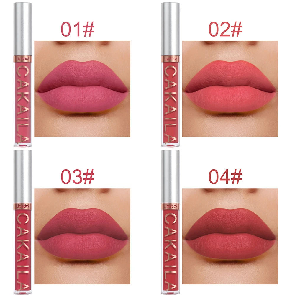 10Pcs/Box Matte Liquid Lipstick + Transparent Clear Lip Oil Lips Makeup Set Waterproof Long-Lasting Nude Velvet Lip Gloss Tint