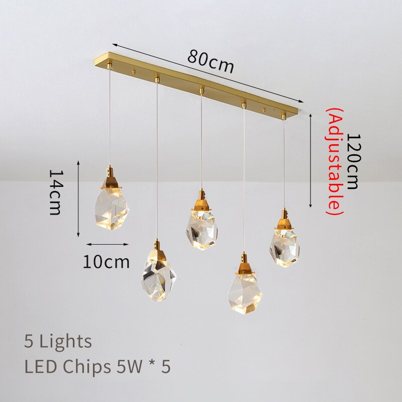 Modern Diamond Crystal Pendant Lights Living Dining Room Ceiling Chandelier Bedroom Kitchen Home Decor Loft Spiral Hanging Lamps - mybesthealthandwellness