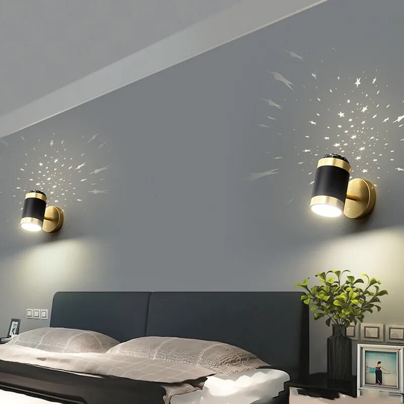 Omee LED Ceiling Wall Lamp Simple Light Folding Rotation Star Projector Lamps Home Hotel Bedroom Living Room Bedside Wall Lights - mybesthealthandwellness