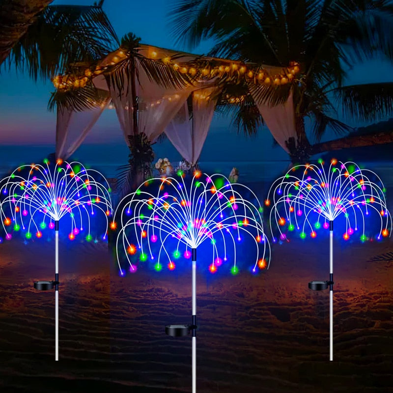 Solar Firework LED Stake Lights Outdoor Garden Decor Pathway Fairy Light Waterproof Yard Lawn Patio Landscape Decor Solar Lamp - mybesthealthandwellness