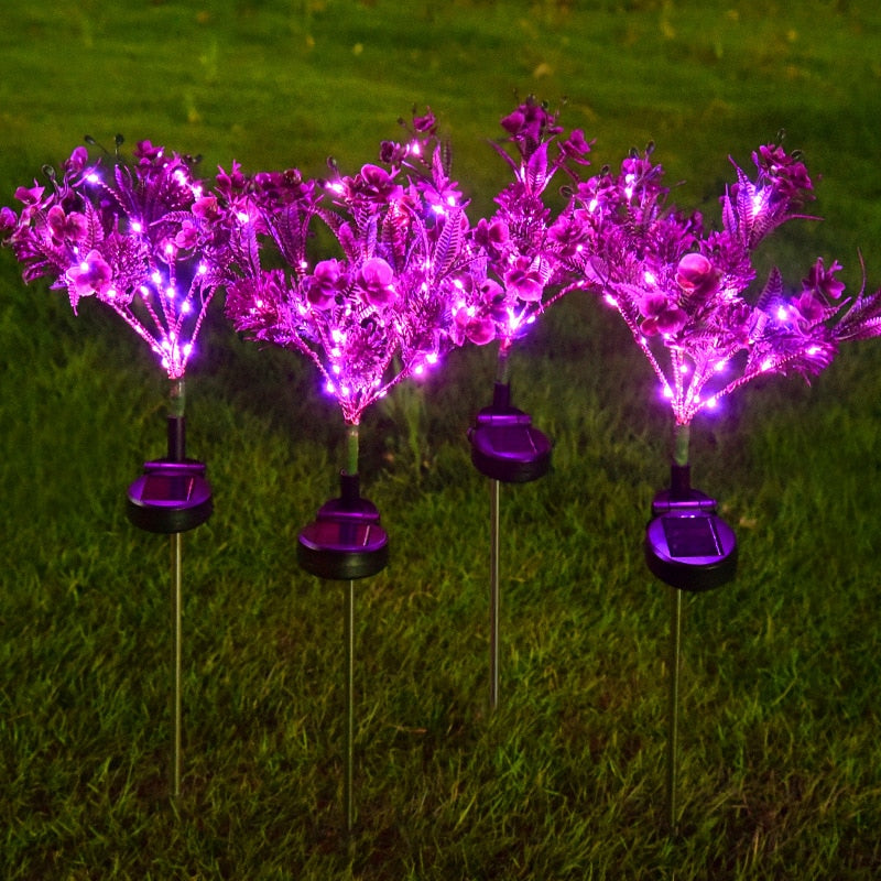 Solar Phalaenopsis Orchid Lights Outdoor Private Garden Decorative Lights Solar Lanterns - mybesthealthandwellness