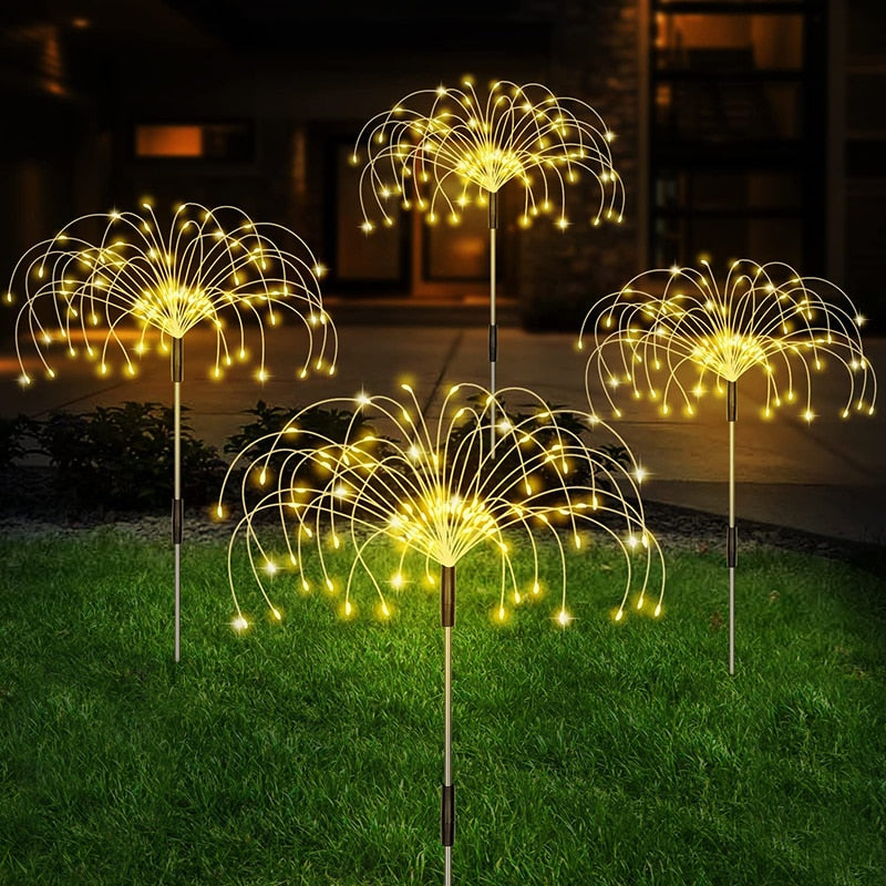 Solar Firework LED Stake Lights Outdoor Garden Decor Pathway Fairy Light Waterproof Yard Lawn Patio Landscape Decor Solar Lamp - mybesthealthandwellness