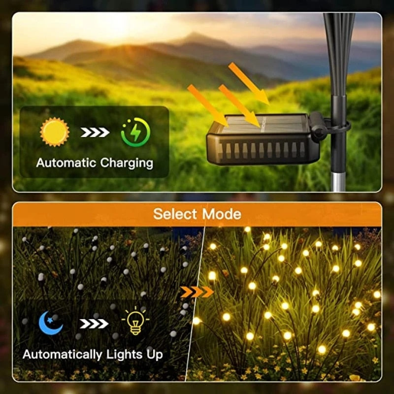 LED Firefly Lamp Solar Outdoor Light Garden Decoration Waterproof Garden Home Lawn Fireworks Light Floor New Year Christmas - mybesthealthandwellness