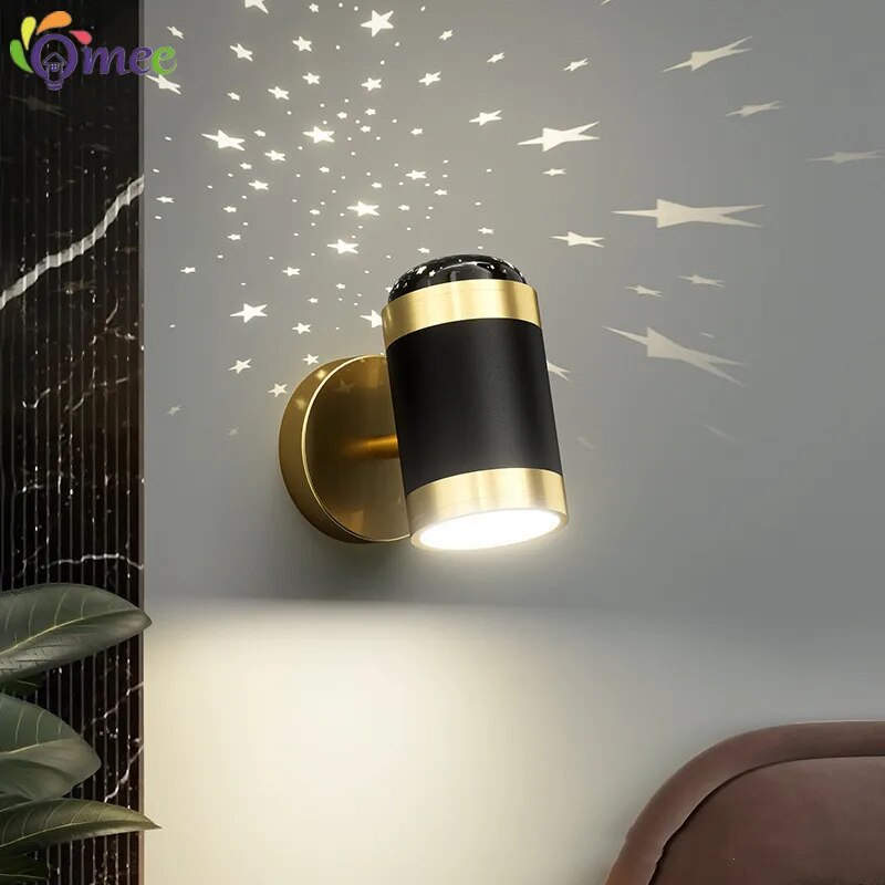 Omee LED Ceiling Wall Lamp Simple Light Folding Rotation Star Projector Lamps Home Hotel Bedroom Living Room Bedside Wall Lights - mybesthealthandwellness