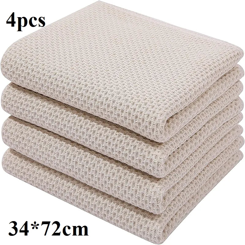 Homaxy 4/6Pcs Cotton Kitchen Towel Ultra Soft Magic Cleaning Cloth Absorbent Cleaning Rags Thickened Wipe Cloths Dishcloth - mybesthealthandwellness