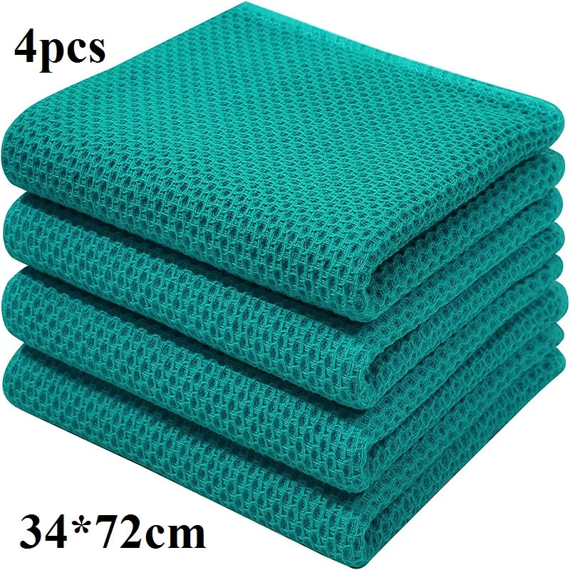 Homaxy 4/6Pcs Cotton Kitchen Towel Ultra Soft Magic Cleaning Cloth Absorbent Cleaning Rags Thickened Wipe Cloths Dishcloth - mybesthealthandwellness