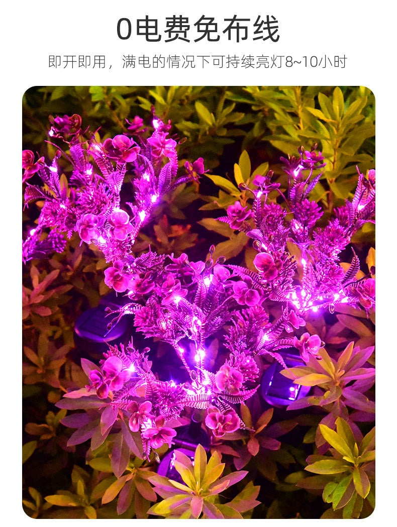 Solar Phalaenopsis Orchid Lights Outdoor Private Garden Decorative Lights Solar Lanterns - mybesthealthandwellness