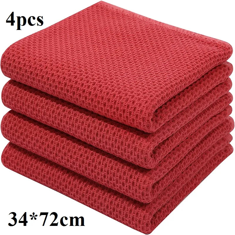 Homaxy 4/6Pcs Cotton Kitchen Towel Ultra Soft Magic Cleaning Cloth Absorbent Cleaning Rags Thickened Wipe Cloths Dishcloth - mybesthealthandwellness