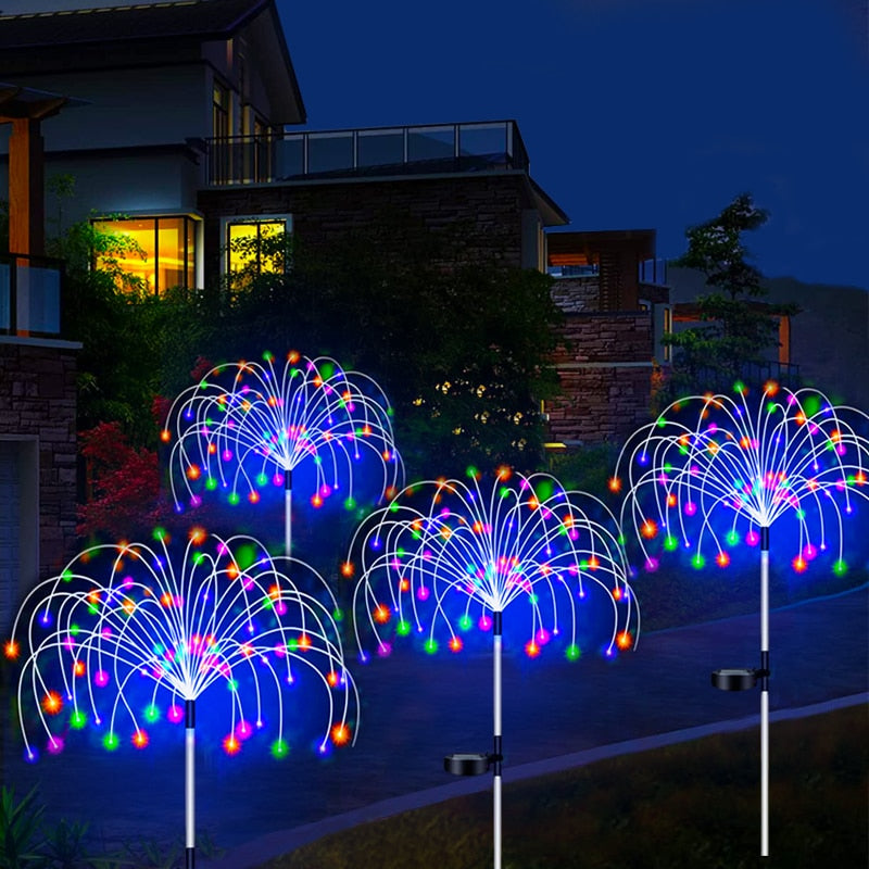 Solar Firework LED Stake Lights Outdoor Garden Decor Pathway Fairy Light Waterproof Yard Lawn Patio Landscape Decor Solar Lamp - mybesthealthandwellness